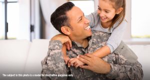 Military Father with Daughter